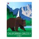 CALIFORNIA GRIZZLY - Wild Animal - Educational Board - Poster Retro Vintage - Art Gallery - Deco