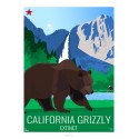 Poster CALIFORNIA GRIZZLY - Wildlife - Educational Board