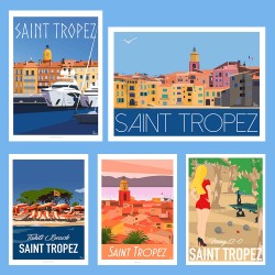 Package - SAINT TROPEZ PARTY !  - Affiche Rétro Ancienne - Art Galerie - déco   Bonjour l'affiche, France, Provence,  achat, tab