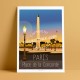 Affiche Place de la concorde par Eric Garence, Paris Ile de France 8eme 75008 rétro vintage illustration dessin niçois obélisque