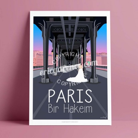 Affiche Paris originale - Tableau vintage 