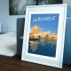 Affiche Le Port de la Rochelle par Eric Garence, Charente Maritime, côte atlantique  France rétro vintage illustration dessin ni