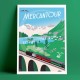 Poster Le Mercantour by Eric Garence, Alps Mercantour travel memories holydays Pinup jet set buff lamb wolf train pines rando