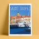 Poster Luxe à Saint Tropez by Eric Garence, Provence French Riviera var french made in France deco frenchie collection sailboat 