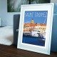 Poster Luxe à Saint Tropez by Eric Garence, Provence French Riviera var travel memories holydays Pinup jet set sailboat yacht ro