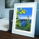 Affiche La Route du Mimosa par Eric Garence, Côte d'Azur France alu dibond plexiglass papier original limité Fleur Mimosalia gra