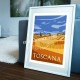 Affiche La Toscane en été par Eric Garence, Toscane Italie alu dibond plexiglass papier original limité gladiateur pienza val d'