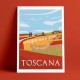 Affiche La Toscane en automne par Eric Garence, Toscane Italie luxe français made in France déco frenchie gladiateur pienza val 