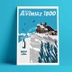 Affiche Avoriaz 1800 par Eric Garence, Alpes Haute Savoie France rétro vintage illustration dessin niçois Télécabine Choucas Par