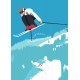 Affiche Morzine, Eté / Hiver par Eric Garence, Alpes Haute Savoie France voyage souvenir vacances Pinup palace Vtt cross parapen