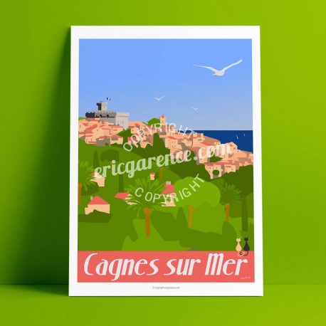 Affiche Le Petit Montmartre par Eric Garence, Côte d'Azur France art galerie artiste contemporain art-déco Renoir Colettes nice 