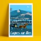 Poster Ourasi gagne le grand criterium de vitesse de Cagnes by Eric Garence, French Riviera painting decoration gift luxury idea