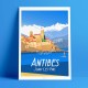 Affiche Antibes et la paddle Girl par Eric Garence, Côte d'Azur France jetset instagram facebook twitter bonjourlaffiche Montagn