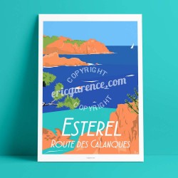 Affiche Esterel, Route des calanques, 2017