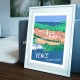 Poster Vence by Eric Garence, French Riviera painting decoration gift luxury idea Matisse chapel rosary village artist chabert