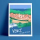 Affiche Vence par Eric Garence, Côte d'Azur France luxe français made in France déco frenchie Matisse chapelle rosaire village a