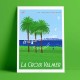Poster La Croix Valmer by Eric Garence, Provence French Riviera var painter savignac roger broders advertising ad palm tree vine