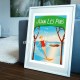 Poster Juan-les-pins by Eric Garence, French Riviera aluminim plexiglass paper original limited Water skiing gould pine forest j