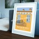 Poster Maison à Frise à Cagnes by Eric Garence, French Riviera travel memories holydays Pinup jet set Art deco renoir decoration