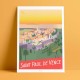 Affiche Saint Paul de Vence par Eric Garence, Côte d'Azur France art galerie artiste contemporain art-déco Colombe d'or remparts