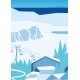 Poster Valberg by Eric Garence, French Riviera painting decoration gift luxury idea Swiss Alps Snow Hotel