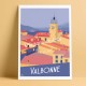 Poster Valbonne by Eric Garence, French Riviera travel memories holydays Pinup jet set sophia antipolis village the authentic ar