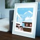 Poster Morzine Avoriaz et le dahu by Eric Garence, Alps Haute Savoie french made in France deco frenchie collection Winter mount