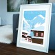 Affiche Morzine Avoriaz et le dahu par Eric Garence, Alpes Haute Savoie France luxe français made in France déco frenchie Hiver 