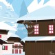 Affiche Morzine Avoriaz et le dahu par Eric Garence, Alpes Haute Savoie France voyage souvenir vacances Pinup palace Hiver monta