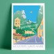 Poster Moustiers Sainte Marie by Eric Garence, Provence South Gorges du Verdon french made in France deco frenchie collection Cr