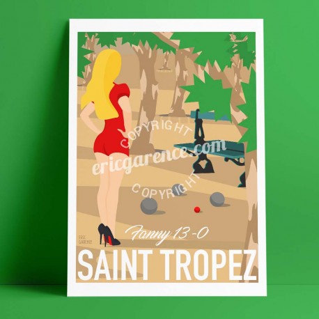 Poster Fanny à Saint Tropez by Eric Garence, Provence French Riviera var aluminim plexiglass paper original limited louboutin pe