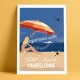 Poster Saint Tropez Pin up Tahiti Plage by Eric Garence, Provence French Riviera var art gallery artist contemporary collection 