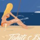 Affiche Saint Tropez Pin up Tahiti Plage par Eric Garence, Provence Côte d'Azur Var affichiste savignac roger broders publicité 