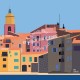 Poster La ponche à Saint Tropez by Eric Garence, Provence French Riviera var french made in France deco frenchie collection penn