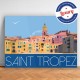 Poster La ponche à Saint Tropez by Eric Garence, Provence French Riviera var poster vintage illustration drawing french penny pa