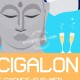 Affiche Le Cigalon plage à Cagnes par Eric Garence, Côte d'Azur France affichiste savignac roger broders publicité pub Renoir Co