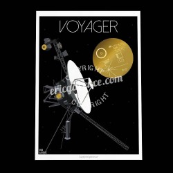 Poster La sonde Voyager 2 by Eric Garence, Cap Canaveral Guyane aluminim plexiglass paper original limited conquest space spaceX