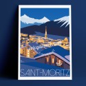 Affiche Saint-Moritz by Night, Grisons, 2018