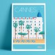 Cannes - Hotel, Croisette, plage, Carlton, Martinez, Festival de cannes  - Affiche Rétro, Art, Gift, seminar, congress, business
