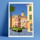Poster Le gendarme de Saiont Tropez by Eric Garence, Provence French Riviera var poster vintage illustration drawing french cruc