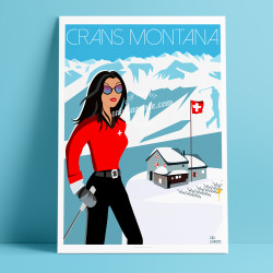 Affiche Crans Montana Girl, 2018