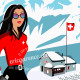 Affiche Pinup à Crans montana par Eric Garence, Suisse Valais affichiste savignac roger broders publicité pub webcam chalet luxe