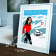 Poster Pinup à Crans montana by Eric Garence, Swiss Valais french made in France deco frenchie collection webcam chalet luxury s