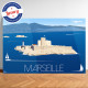 Affiche Marseille, le Château d'if par Eric Garence, Provence Sud Bouches du Rhône luxe français made in France déco frenchie OM