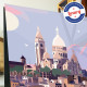 Affiche Montmartre  par Eric Garence, Paris Ile de France 18eme 75018 alu dibond plexiglass papier original limité romantique ba