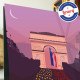 Affiche Champs Elysées par Eric Garence, Paris Ile de France 8eme 75008 affichiste savignac roger broders publicité pub avenue v