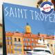 Affiche Luxe à Saint Tropez par Eric Garence, Provence Côte d'Azur Var art galerie artiste contemporain art-déco voilier yacht r