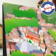 Affiche Grans par Eric Garence, Provence Sud Bouches du Rhône tableau décoration idée cadeau luxe collection blé village cité pr