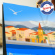 Poster Le Cros de Cagnes by Eric Garence, French Riviera art gallery artist contemporary collection Lou cros fisherman village s