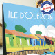 Poster Les cabanes de l'île d'Oléron by Eric Garence, Charente Maritime, Atlantic Coast France painter savignac roger broders ad